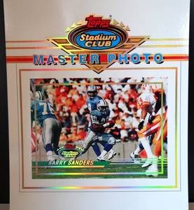 lot 39 image: Barry Sanders 1993 Topps Stadium Club 5x7 Master Photo Detroit Lions #2  - $$$