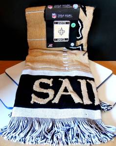 lot 64 image: NEW ORLEANS SAINTS - NFL LICENSED TRIPLE WOVEN BABY THROW (VERY SOFT) NEW W TAGS