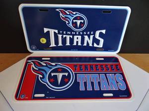 lot 91 image: TENNESSEE TITANS NFL LICENSED - LICENSE PLATE X 2