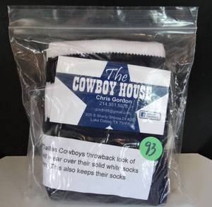 lot 93 image: ORIGINAL & OFFICIAL DALLAS COWBOYS SOCK SLEEVES - 1 PR 15