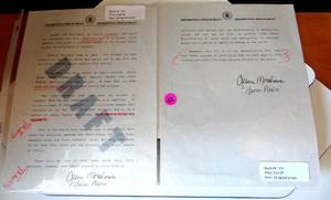 lot 112 image: AUTHENTIC AUTOGRAPH & SCREEN USED PROP - GLEMM MORSHOWER (TV SERIES 24) PRESIDENTIAL DRAFT