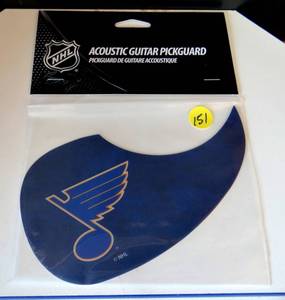 lot 151 image: ST LOUIS BLUES - OFFICIAL NHL LICENSED GUITAR PICKGUARD (NIP)