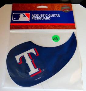 lot 154 image: TEXAS RANGERS - OFFICIAL MLB GUITAR PICKGUARD - NIP