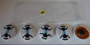 lot 162 image: UNIQUE HAND BEADED COAT BUTTONS ( TOTAL OF 5)