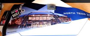 lot 204 image: 2011 DALLAS COWBOYS STADIUM INAUGURAL SOUVENIR PENNANT AND SUPERBOWL XLV PIN (N W TAGS)