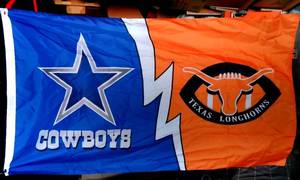 lot 206 image: DALLAS COWBOYS & TEXAS LONGHORNS 3 X 5 FLAG (WITH GROMMETS)