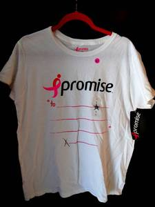 lot 217 image: BREAST CANCER AWARENESS T SHIRT (PROMISE) - WOMENS LARGE W TAGS
