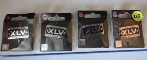 lot 223 image: COLLECTION OF 4 SUPERBOWL XLV SOUVENIR PINS - YEAR OF SUPERBOWL at AT&T STADIUM