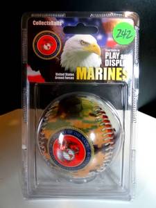 lot 242 image: COLLECTaBALLS - UNITED STATES MARINES THEMED DISPLAY BALL - NIP
