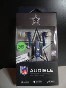 lot 243 image: DALLAS COWBOY NFL LICENSED AUDIBLE HEAD PHONES - NIB