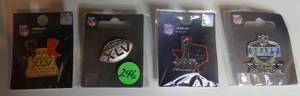 lot 246 image: DALLAS COWBOYS RELATED NFL PIN COLLECTION - 4 PIECES