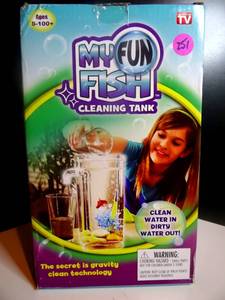 lot 251 image: My Fun Fish Cleaning Tank Self Cleaning Aquarium - NIB