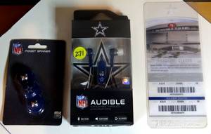 lot 271 image: DALLAS COWBOYS HEADPHONES, FIDGET SPINNER, & INAUGURAL TICKET LOT