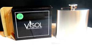 lot 274 image: Visol Products The Debonaire Classic Stainless Steel Alcohol Liquor Flask 6 oz - NIB