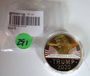 lot 291 image: COLLECTIBLE DONALD TRUMP 2020 ENCAPSULATED COIN