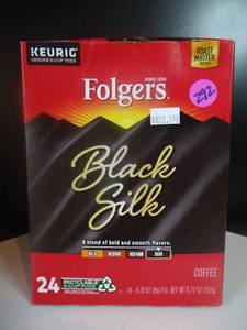 lot 292 image: FOLGERS BLACK SILK COFFEE - 24 KUERIG COMPATIBLE PODS