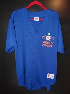 lot 311 image: GEORGE SPRINGER - 2017 WORLD SERIES BASEBALL STYLE JERSEY - MENS SIZE XL