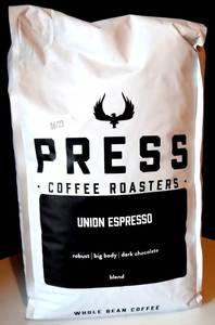 lot 326 image: PRESS COFFEE - UNION ESPRESSO BLEND - ONE KILO - RETAIL $59.99