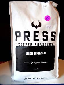 lot 327 image: PRESS COFFEE - UNION ESPRESSO BLEND - ONE KILO - RETAIL $59.99