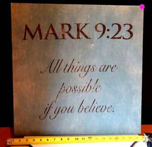 lot 328 image: NICE MARK 923 SCRIPTURE PRINT - READY TO HAND (APPROX 20 X 20)