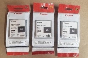 lot 25 image: Lot of 3 Canon PFI-102BK 130mL Ink Cartridges