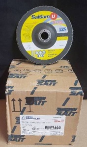 lot 32 image: Lot of 10 United Abrasives SAIT 73714 7x78 Saitlam U Winner Plus Zirconium Flap Discs