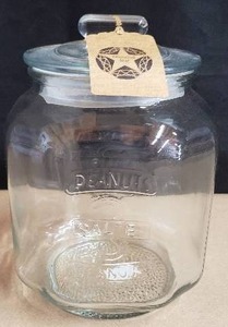 lot 41 image: 3 Qt. Glass Diamond Star Home Dcor Peanut Jar