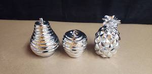 lot 68 image: Decorative Silver Fruit Set - Apple, Pear, Pineapple