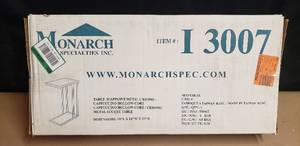 lot 122 image: Monarch Chrome Accent Metal Base C-Table with Cappuccino Top - 18 x 10 x 25