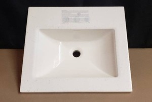 lot 129 image: RSI Arctic White Bathroom Sink Basin - 18 12 x 16 14