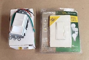lot 169 image: Lutrom C.L DimmerSwitch, Single Pole or 3 Way and Broan 77DW Four Function Switch