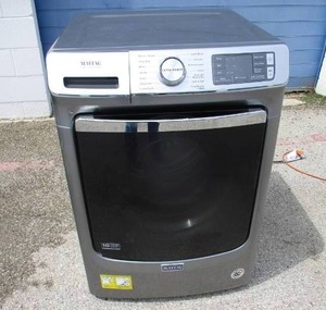 lot 16 image: MAGTAG- Commercial Technology, Metallic-120-V, 5-CUFT.  Front Load Washer, Model # MHW8630HC2, About 27 x 30 x 38-H