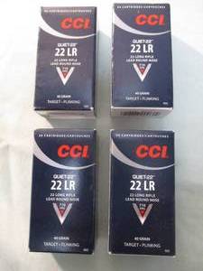 lot 94 image: 4- 50-Round Boxes Of - CCI 22-LR-QUIET, 40-Gr. Lead Round Nose, 710-FPS, TargetPlinking Cartridges