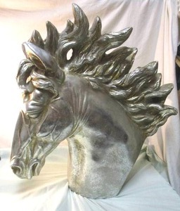 lot 38 image: Majestic Stallion Horse Head Statue-Make Them An Offer They Cant Refuse