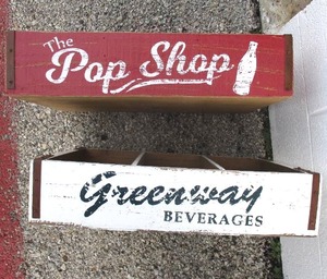 lot 51 image: 2-Hand Made Soda Pop Crates Boxes Cases