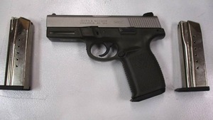 lot 13 image: 9-MM Pistol...SMITH & WESSON-SW9GVE, 9-MM, 4 Barrel, Semi Automatic Pistol , Complete With 3- 15 Shot Magazines