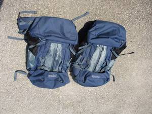 lot 123 image: 2- JanSport Equinox 60 Backpacks,  (Navy) pack features a fully padded back panel and shoulder straps