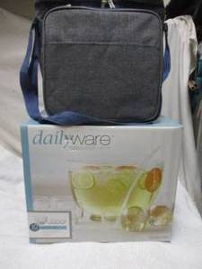 lot 77 image: Unused- Dailyware 10- Piece Punch Bowl Set, And Unused-HomeEssentials Backpack Picnic Set For-2