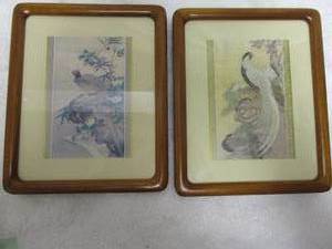 lot 86 image: 2-Franklin Picture Company, Framed Bird Foil Prints, Wall Decor.