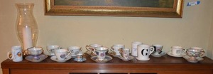 lot 19 image: Collection of Tea Cups and Saucers Includes Royal Sealy China, Victoria Ceramics, and more