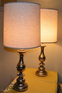 lot 37 image: Large Pair of Vintage Mid-Century Table Lamps