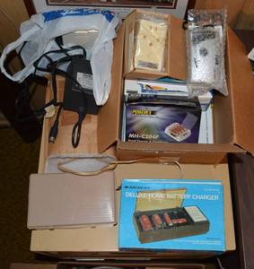 lot 76 image: Vintage Battery Chargers, ChargersWall Warts, Ultronic Camera and eVision123 Digital Camera