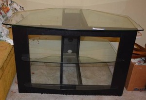 lot 110 image: Glass Shelf TV Stand