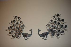 lot 120 image: Peacock Wall Decorations