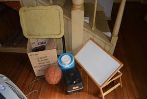 lot 144 image: Ice Cream Maker with Box, Portable White Board Easel, Console Thermos, Basketball