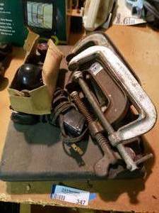 lot 347 image: Basic Tool Kit, C-Clamps, Wood Planer, Soldering Gun