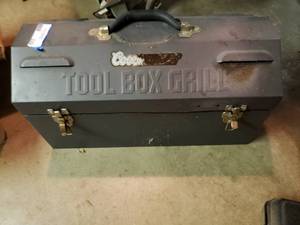 lot 339 image: Tool Box Grill with Grilling Utensils