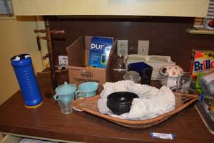 lot 184 image: Bread Basket, Pur Water Filter, Ceramic Mushroom, Vases and More