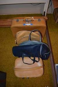 lot 195 image: Leeds Combination Suitcase and Vintage Hand Bags