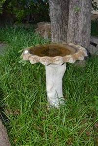 lot 274 image: Cement Birdbath with Squirrel Design